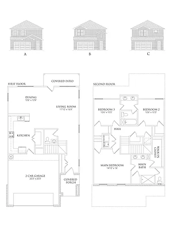 Floor plan 3 Bedrooms and 2.5 bathrooms