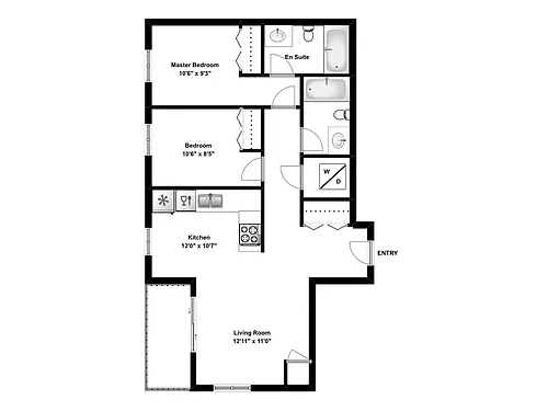 Floor plan 2 Bed 2 Bath D