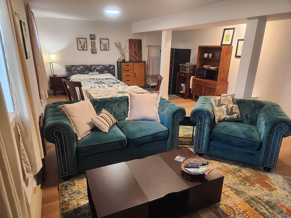 Comfy sofa and chair for relaxing with a good book or the TV