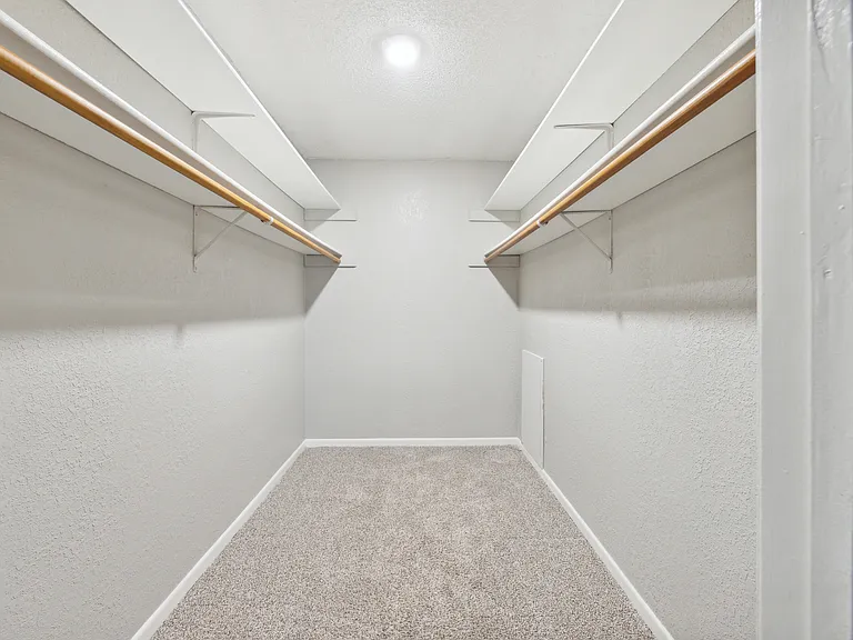 Primary bedroom walk-in closet.