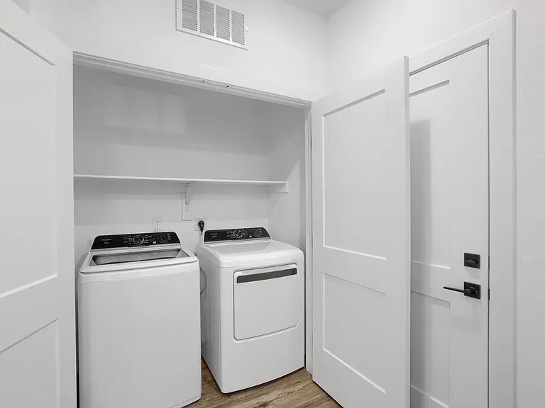 No laundromat runs, ever. Every Garrett Uptown home includes a full-size in-apartment washer and dryer.