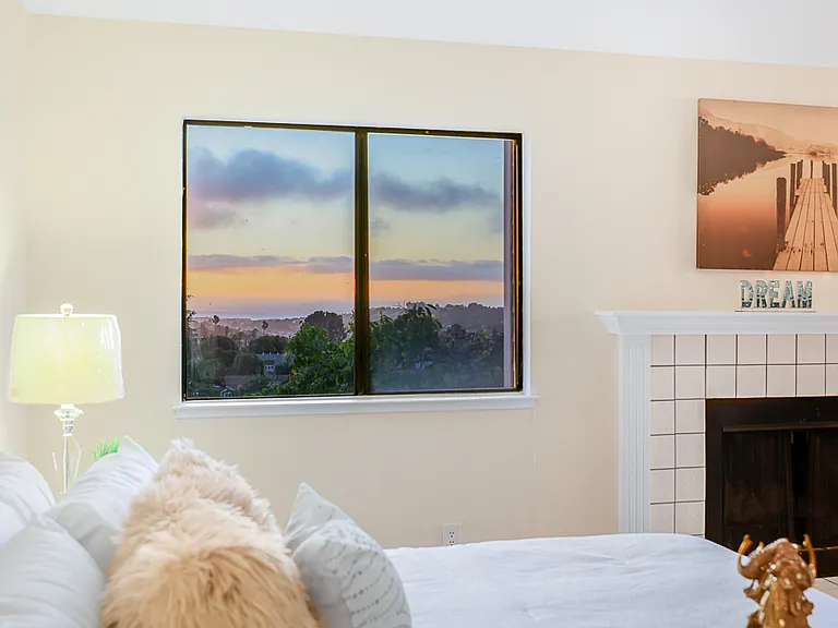 master bedroom close to sunset and bay in background