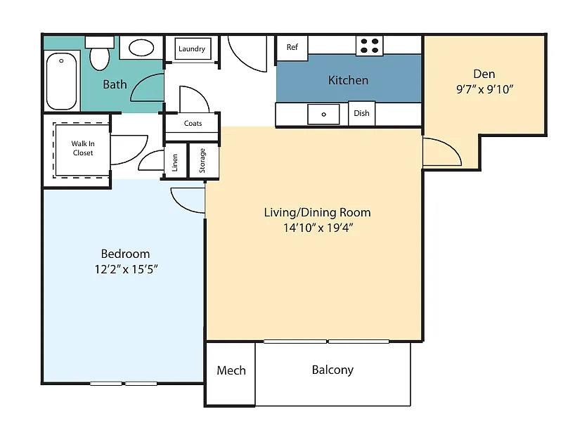 Floor plan One Bedroom Emerald