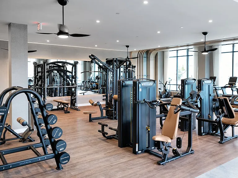 State-of-the-art fitness center with strength and cardio equipment