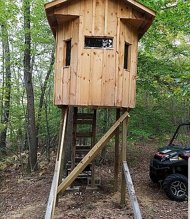 Blind overlooking swamp.