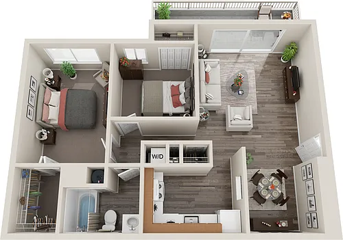 Floor plan Two Bedroom One Bathroom