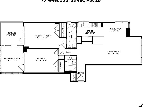 2nd image of 77 W 55th St APT 2B