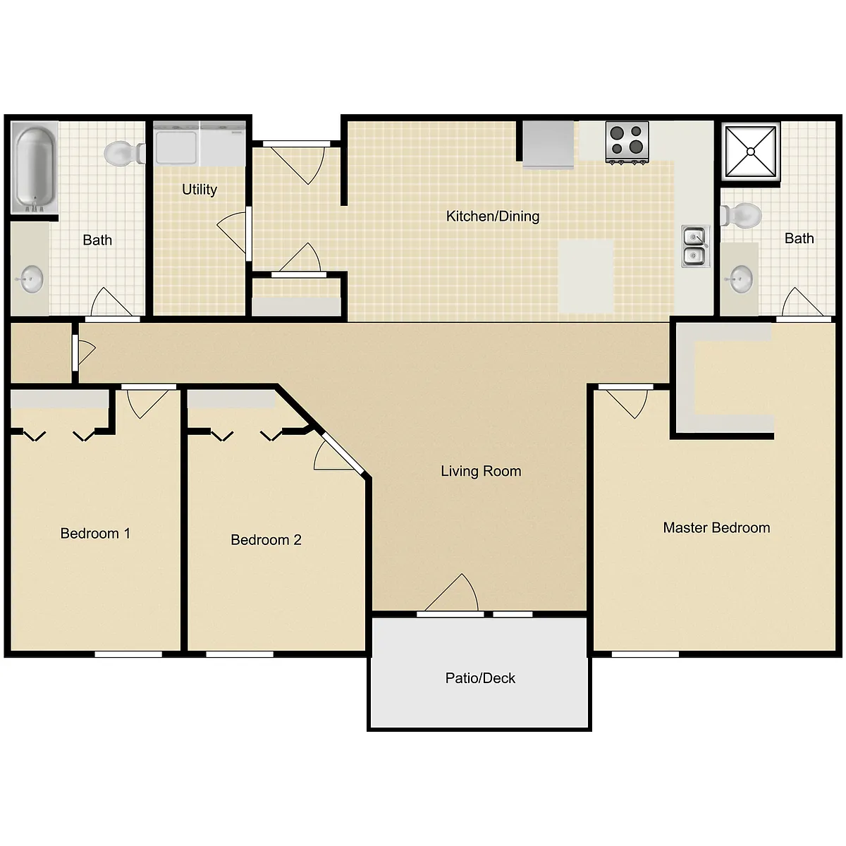 Floor plan Three Bedroom