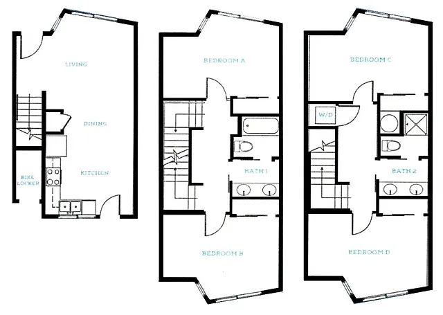 Floor plan 4x2 Townhome