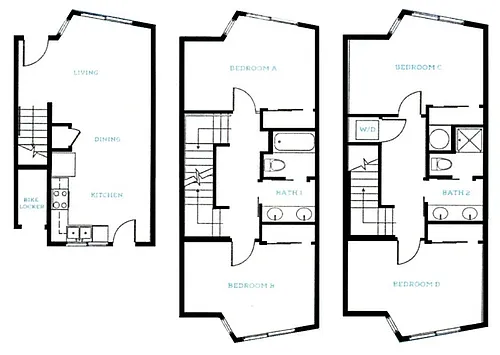 Floor plan 4x2 Townhome