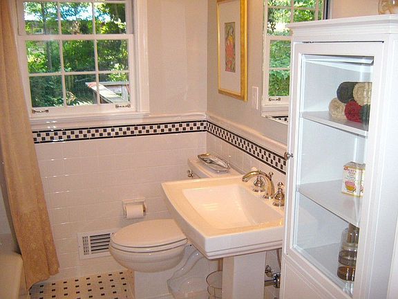 Completely renovated bath with great detailed tile throughout.