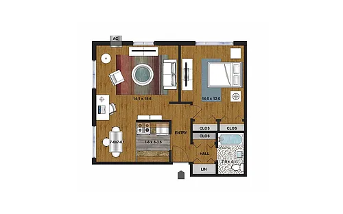 Floor plan 1 Bedroom