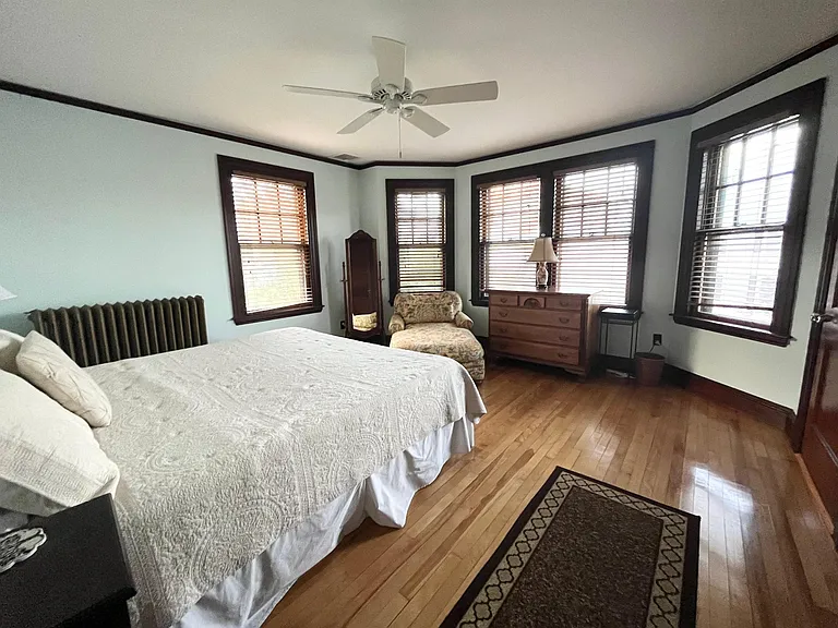 First bedroom on second floor. King bed.
