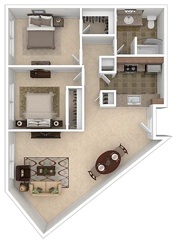 Floor plan Tenth Two Bed One Bath