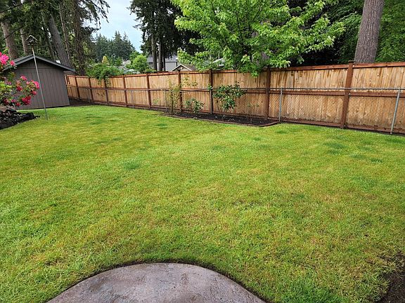 Backyard from sliding glass door