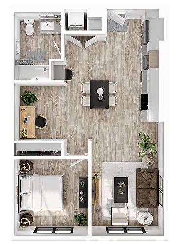 Floor plan One Bedroom-A4.1
