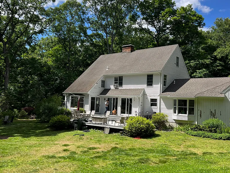 View of the back of the house and deck.
