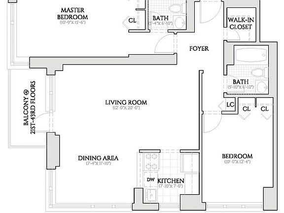 2nd image of 124 W 60th St APT 43D