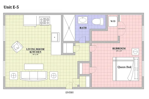 Floor plan 1 Bed | 1 Bath