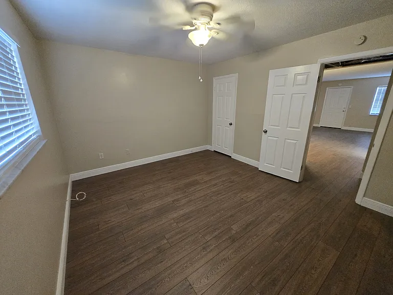 Bedroom, View of bedroom door entrance and second closet