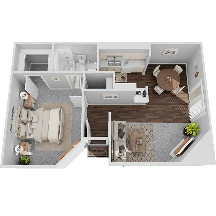 Floor plan 1 bedroom 1 bath