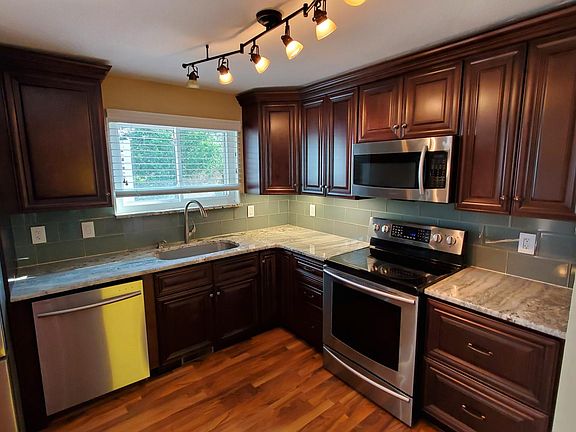 Recently remodeled kitchen. Granite counter tops. Soft-close cabinets. Matching appliances.