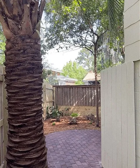 A fully fenced and completely private back patio.