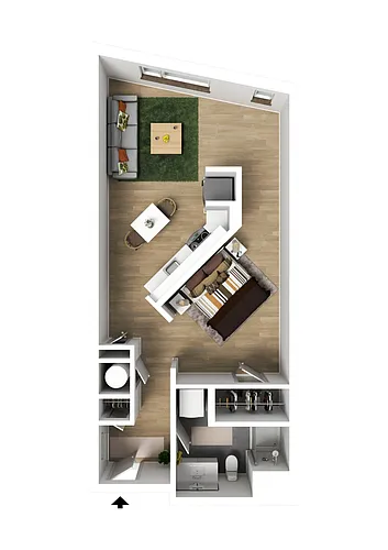 Floor plan Jr. 1 Bedroom Type A
