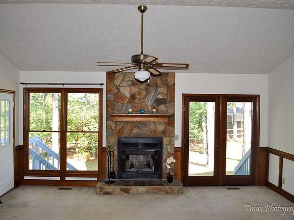 fireplace & living room view