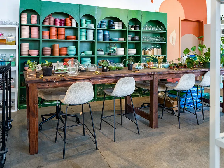 Gather with friends or join a creative workshop at Jade & Clover_just steps from your door at Modera Gulch.