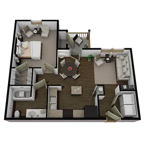 Floor plan 1 Bedroom 1 Bath