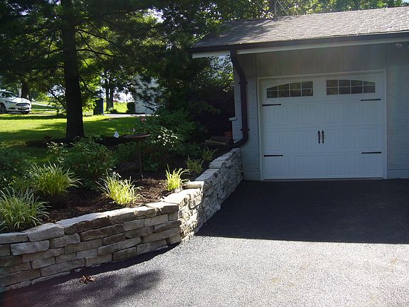 new garage doors stone walls