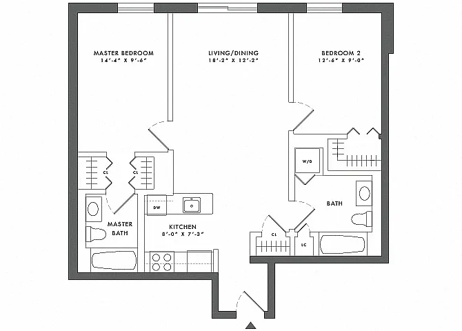 Floor plan 2 Bed/2 Bath