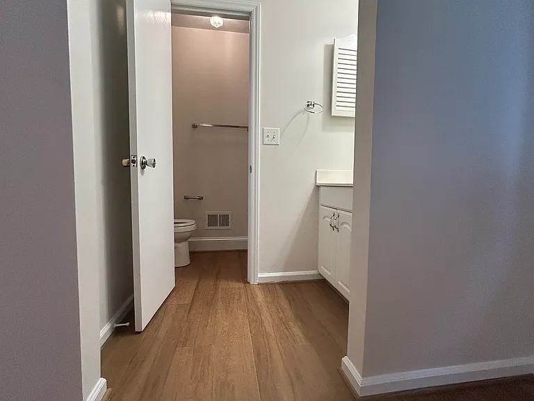 Master bath with LVP, fresh paint and shower