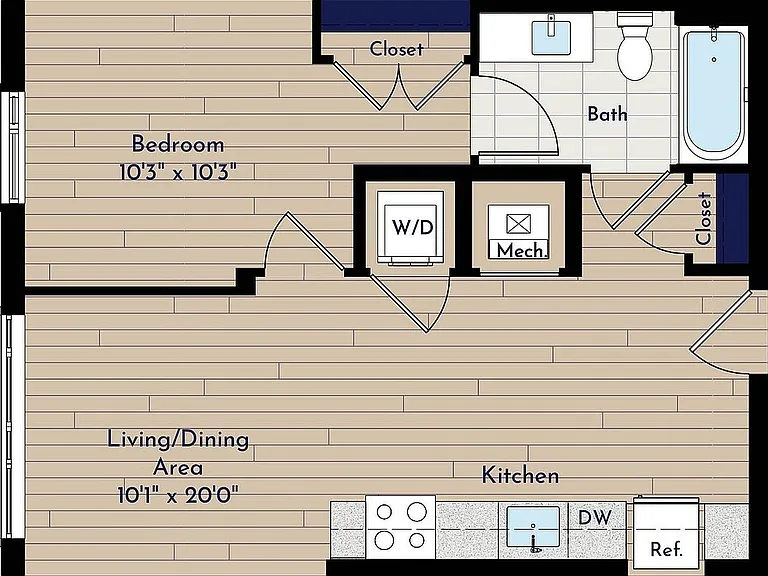 A 1BR-A2 One Bedroom Floor Plan A 1BR-A2 One Bedroom Floor Plan