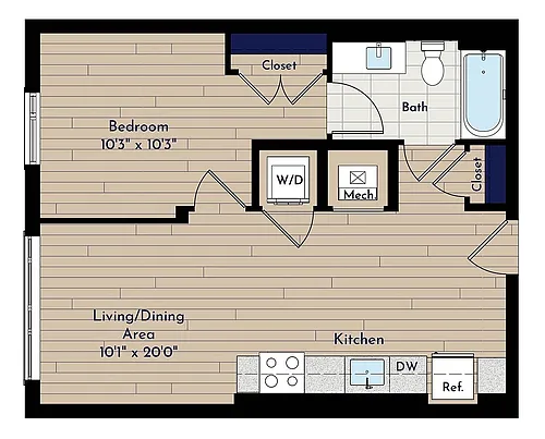 Floor plan A 1BR-A2