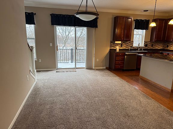 Dining room, kitchen, deck