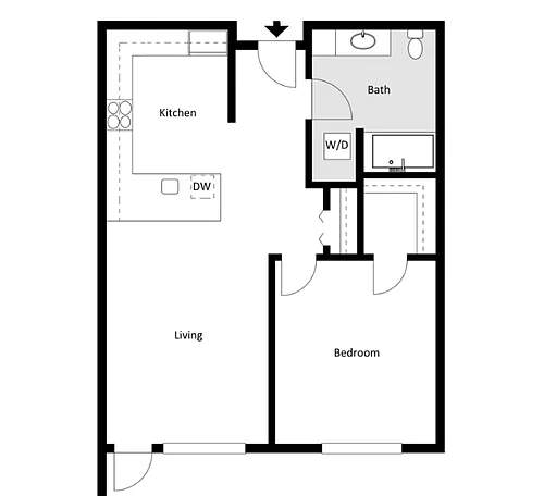 Floor plan 1 X 1 1C