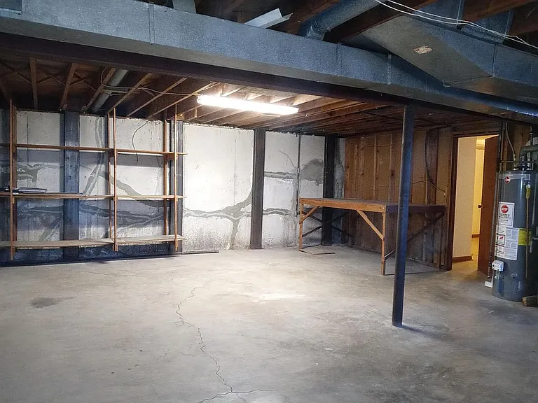 Storage shelves, huge basement and bonus office