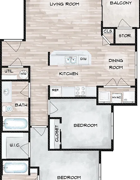 2x2 C2 Floorplan Diagram