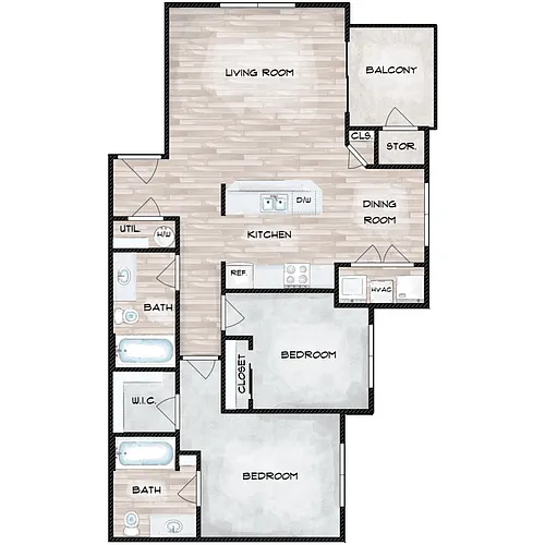 Floor plan 2X2 C2