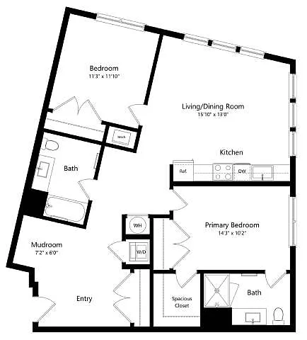 Floor plan B10 | 2 Bed | 2 Bath