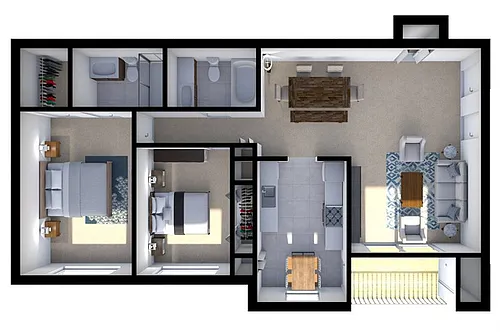 Floor plan Dulaney Springs Two Bedroom