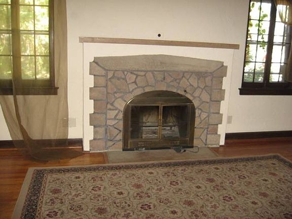 Stone surround fireplace