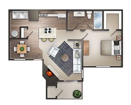 Floor plan 1 X 1