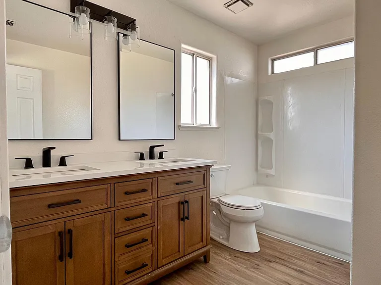 Master bathroom with double sinks