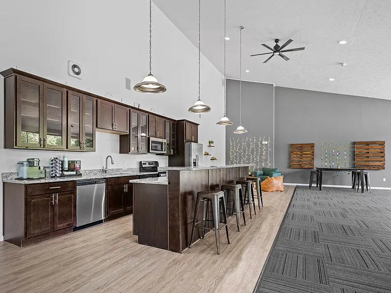 Clubhouse with Coworking Lounge at Dover Hills Apartments in Kalamazoo