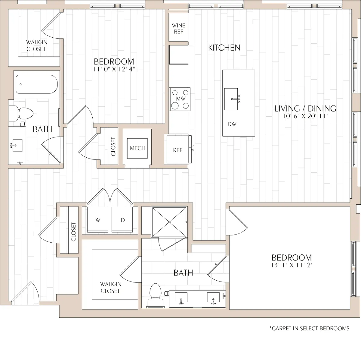 Floor plan 2 Bed/2 Bath-B05