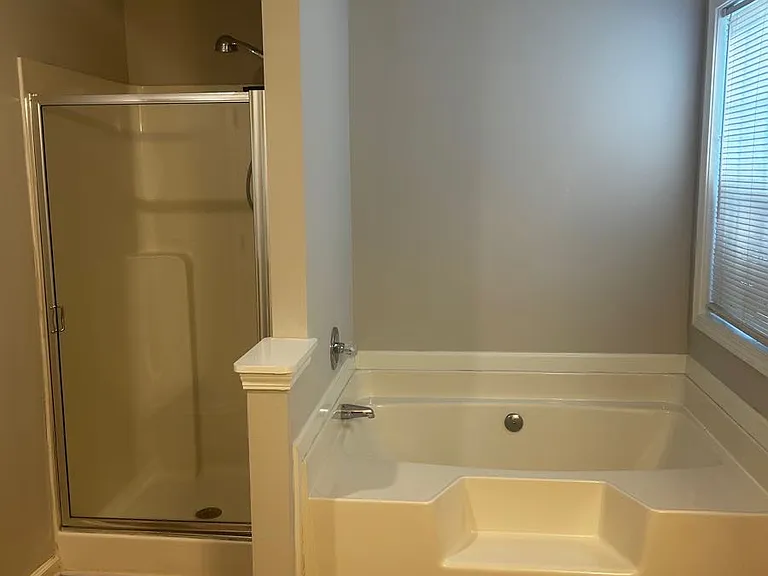 separate shower and large garden tub