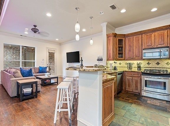 Open kitchen and living room